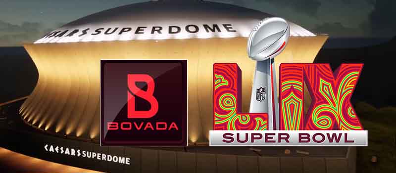 Bovada Super Bowl 59 Promo with Superdome in the background