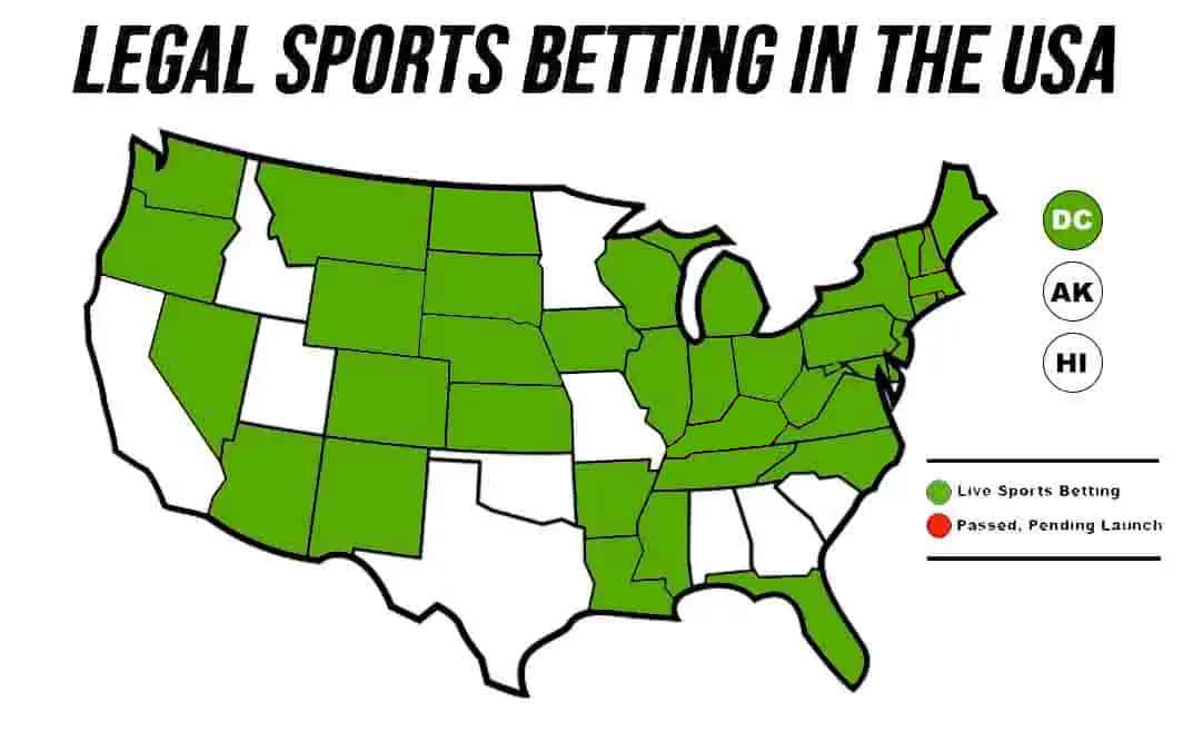 Legal Super Bowl Betting State Map