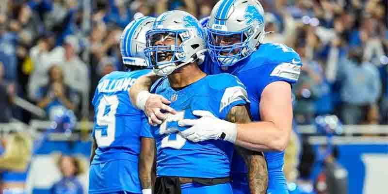 Lions hug on field